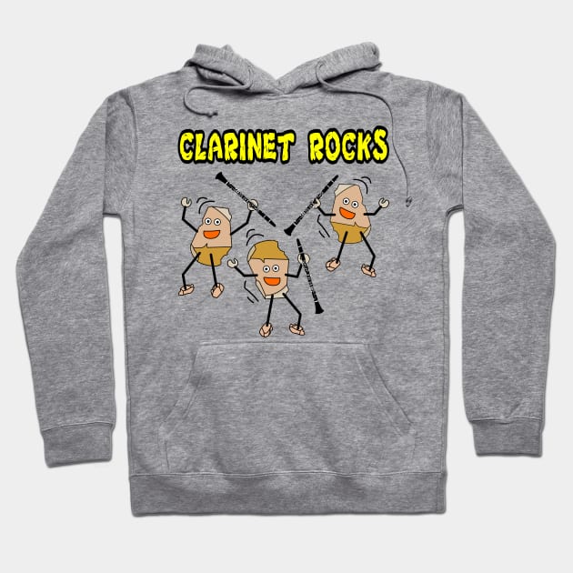 Clarinet Rocks Hoodie by Barthol Graphics